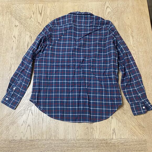 Frank & Eileen Eileen Button Down Navy‎ Blue Plaid Stripe XS - Picture 2 of 8